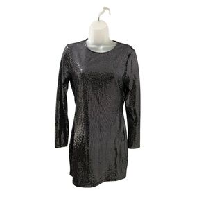 Divided by H&M Shimmery Backless Long Sleeve Sequin Dress